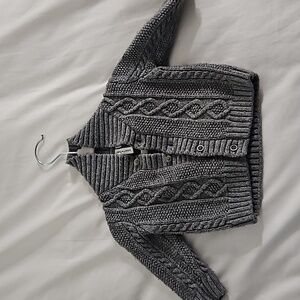 Janie and Jack Grey Cable Cardigan